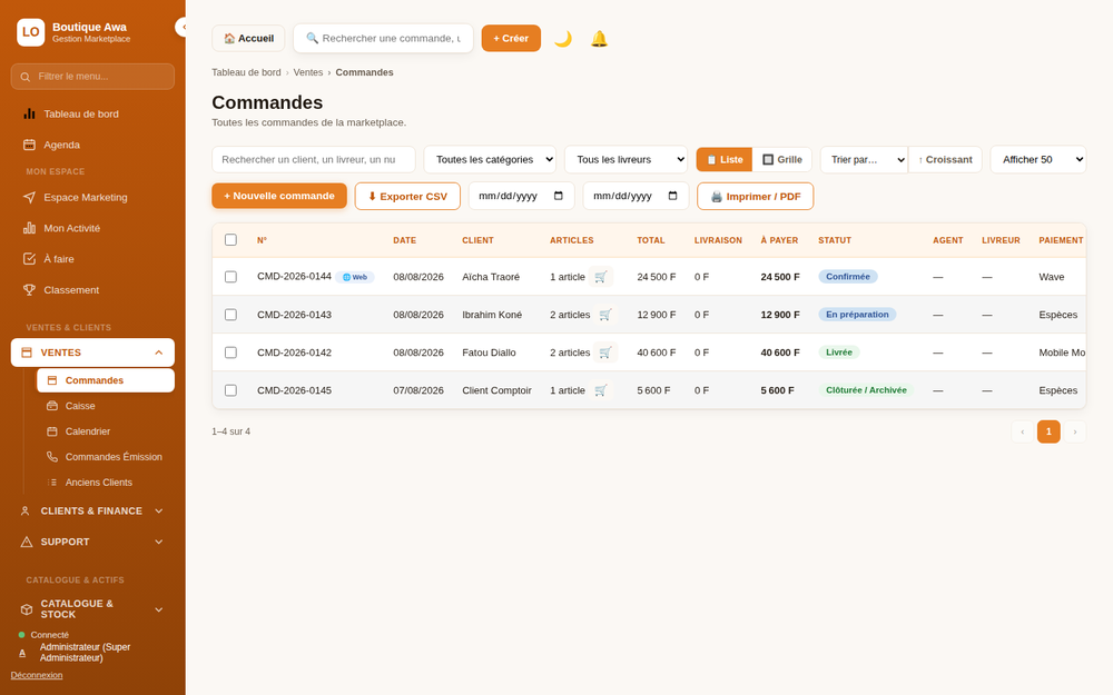 Suivi des commandes